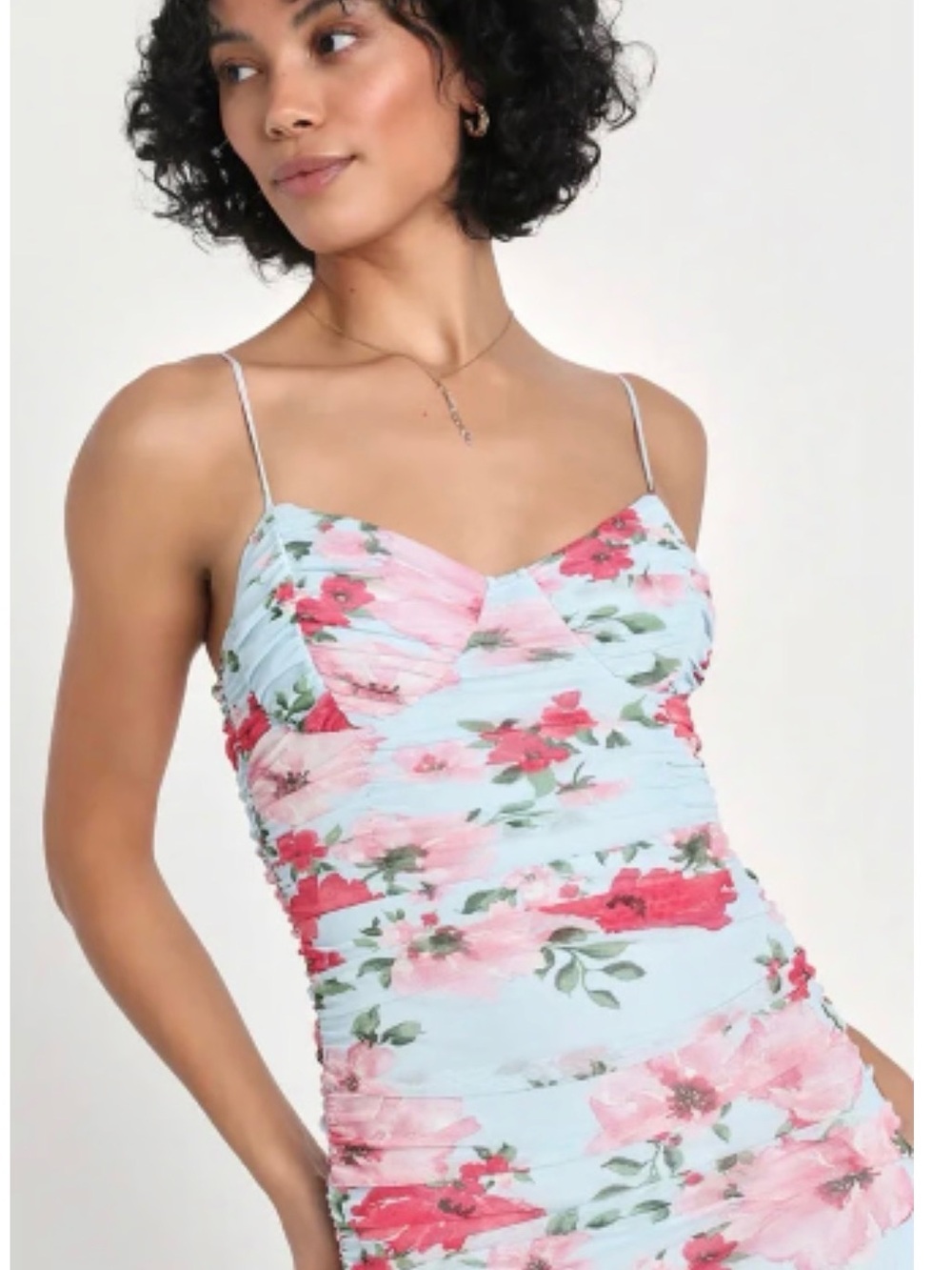 Lulus Ruched Midi Dress - Picture 3 of 7